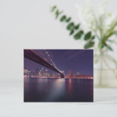 Brooklyn Bridge, East River, Manhattan Lights Postkarte (Stehend Vorderseite)