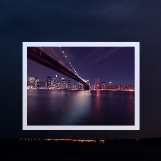 Brooklyn Bridge, East River, Manhattan Lights Postkarte