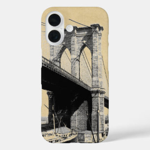 Brooklyn Bridge Fähren Sepia iPhone 16 Hülle
