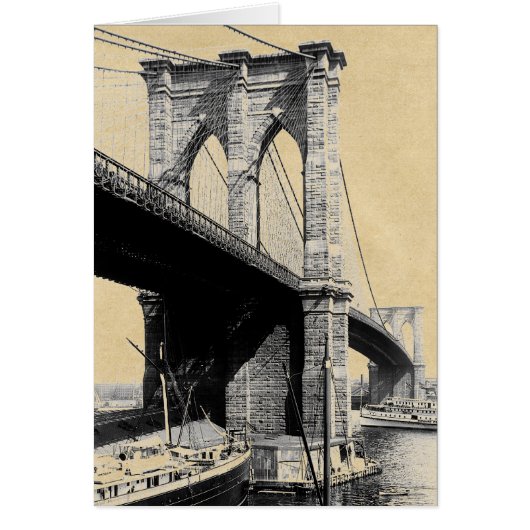 Brooklyn Bridge Ferry Boats 1896 Grußkarte (Vorne)