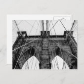 Brooklyn Bridge Foto in Schwarz/Weiß Postkarte (Vorne/Hinten)
