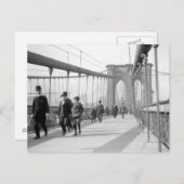 Brooklyn Bridge Fußgänger, 1909 Postkarte (Vorne/Hinten)