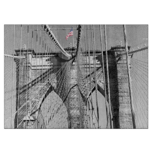Brooklyn Bridge Glass Cutting Board Schneidebrett (Vorderseite)