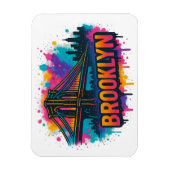 Brooklyn Bridge Graffiti Pop Art – Farbige Stadtan Magnet (Vertikal)