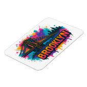 Brooklyn Bridge Graffiti Pop Art – Farbige Stadtan Magnet (Linke Seite)