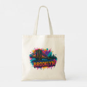 Brooklyn Bridge Graffiti Pop Art – Farbige Stadtan Tragetasche (Rückseite)
