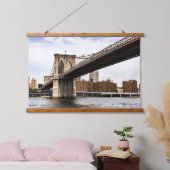 Brooklyn Bridge Hanging Tapestry Wandteppich Mit Holzrahmen (Schlafzimmer)