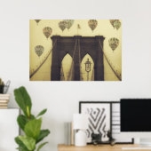 Brooklyn Bridge Hot Air Balloons Poster (Heimbüro)