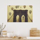 Brooklyn Bridge Hot Air Balloons Poster (Küche)