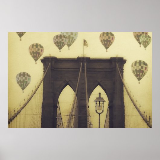 Brooklyn Bridge Hot Air Balloons Poster (Vorne)
