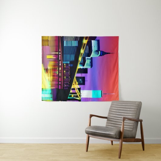 Brooklyn Bridge im Abend / at Night Wandteppich (Beispiel (Horizontal))