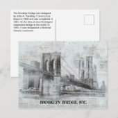 Brooklyn Bridge Information, NYC Postkarte (Vorne/Hinten)