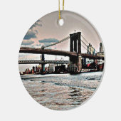 Brooklyn Bridge Keramik Ornament (Links)