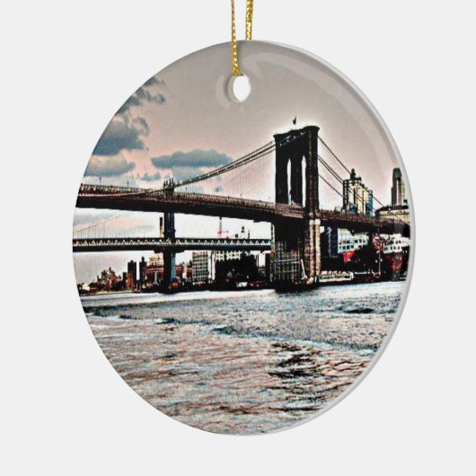 Brooklyn Bridge Keramik Ornament (Links)