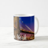 Brooklyn Bridge Landschaftliche Night View Kaffeetasse (VorderseiteRechts)