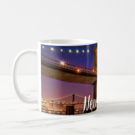 Brooklyn Bridge Landschaftliche Night View Kaffeetasse (Links)