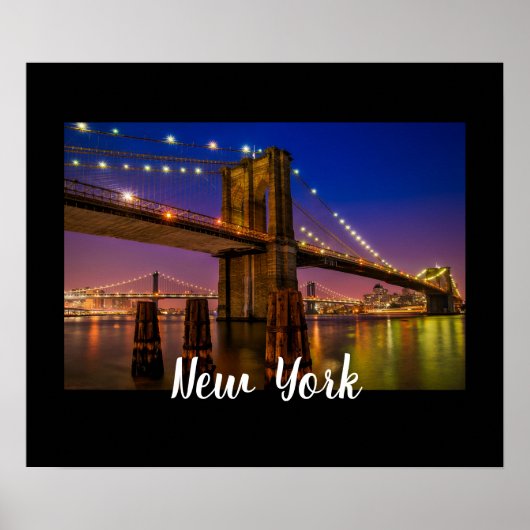 Brooklyn Bridge Landschaftliche Night View Poster (Vorne)