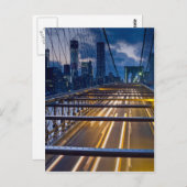 Brooklyn Bridge Lights at Night Postkarte (Vorne/Hinten)