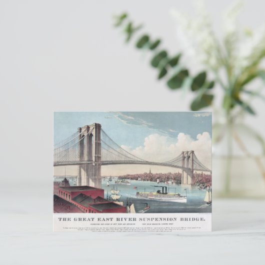 Brooklyn Bridge-Malerei Postkarte (Stehend Vorderseite)