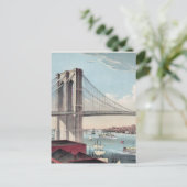 Brooklyn Bridge-Malerei Postkarte (Stehend Vorderseite)