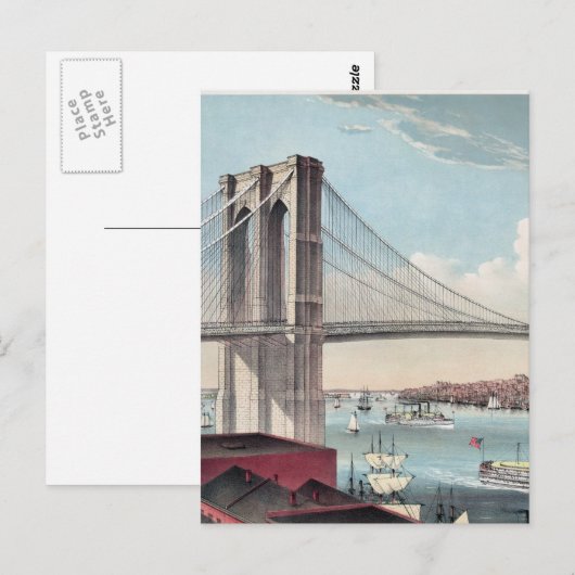 Brooklyn Bridge-Malerei Postkarte (Vorne/Hinten)