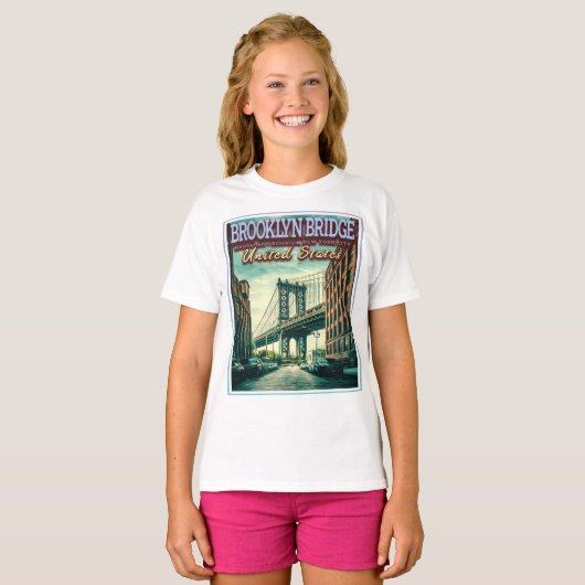 BROOKLYN BRIDGE - MANHATTAN - BROOKLYN - NEW YORK T-Shirt (Vorne ganz)