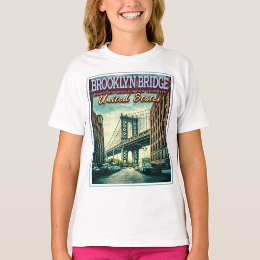 BROOKLYN BRIDGE - MANHATTAN - BROOKLYN - NEW YORK T-Shirt (Vorderseite)