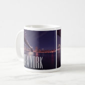 Brooklyn Bridge, Manhattan Night Lights, New York Kaffeetasse (Vorderseite Links)
