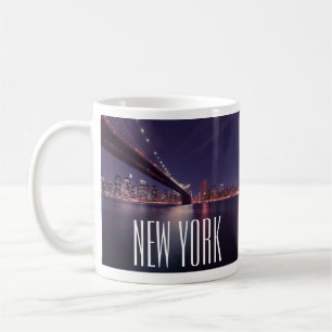 Brooklyn Bridge, Manhattan Night Lights, New York Kaffeetasse