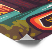 Brooklyn Bridge Manhattan NYC Retro Travel Poster (Ecke)