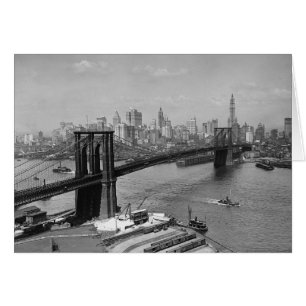 Brooklyn Bridge & Manhattan-Skyline, 1920