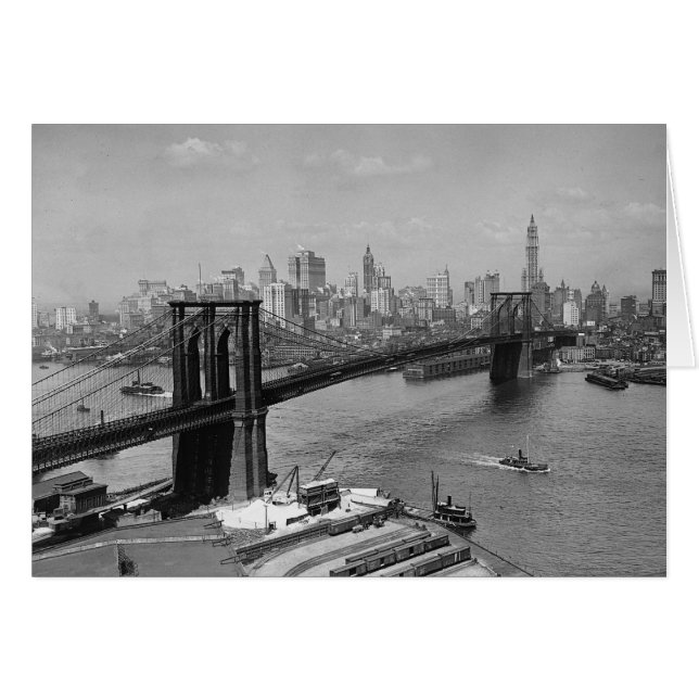 Brooklyn Bridge & Manhattan Skyline, 1920 (Vorderseite (Horizontal))