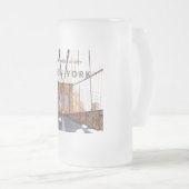 Brooklyn Bridge Mattiert Glass Beer Tasse (VorderseiteRechts)