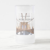 Brooklyn Bridge Mattiert Glass Beer Tasse (Mittel)