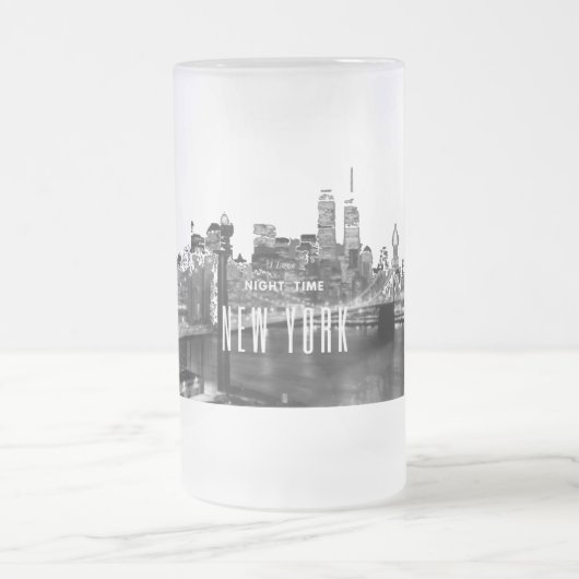 Brooklyn Bridge Mattiert Glass Beer Tasse (Mittel)