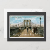 Brooklyn Bridge Merry Christmas Feiertagspostkarte (Vorne/Hinten)