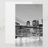 Brooklyn Bridge New York Briefpapier (Vorne/Hinten)