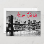 Brooklyn Bridge New York City Artwork Postkarte (Vorne/Hinten)