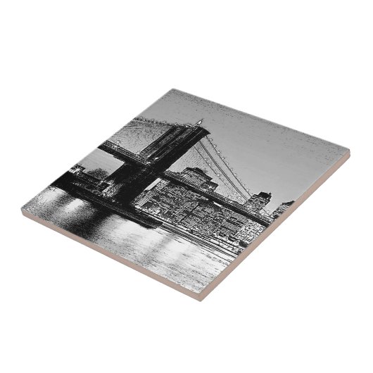 Brooklyn Bridge New York City Artwork Tile Fliese (Seite)