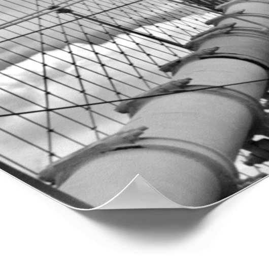 Brooklyn Bridge New York City (Black & White) Poster (Ecke)