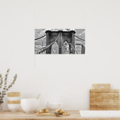 Brooklyn Bridge New York City (Black & White) Poster (Küche)