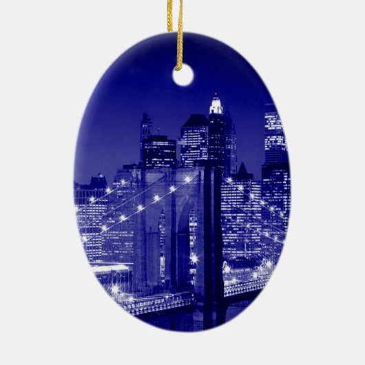Brooklyn Bridge New York City Christmas Ornaments Keramikornament (Hinten)