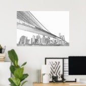 Brooklyn Bridge, New York City Poster (Heimbüro)
