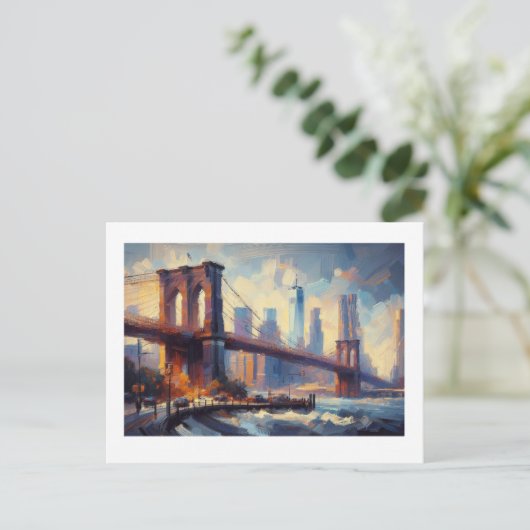 Brooklyn Bridge New York City, Postkarte (Stehend Vorderseite)
