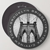 Brooklyn Bridge New York City Sehenswürdigkeit Cus Button (Vorne & Hinten)