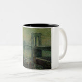 Brooklyn Bridge (New York City Sehenswürdigkeit) ( Zweifarbige Tasse (VorderseiteRechts)