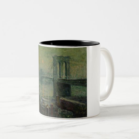 Brooklyn Bridge (New York City Sehenswürdigkeit) ( Zweifarbige Tasse (VorderseiteRechts)