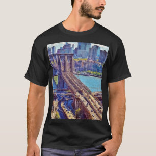 Brooklyn Bridge New York City Skyline Wandkunst T-Shirt