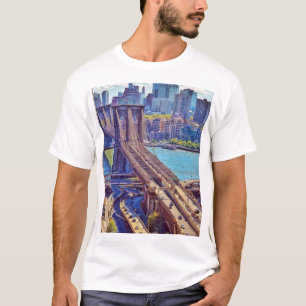 Brooklyn Bridge New York City Skyline Wandkunst T-Shirt