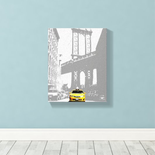 Brooklyn Bridge New York City Yellow Taxi Nyc Leinwanddruck (Insitu (Holzboden))